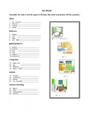 English worksheet: MY HOUSE