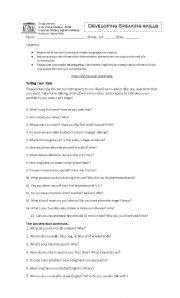 English worksheet: speaking