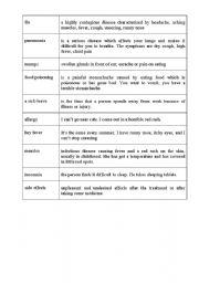 English Worksheet: medicine
