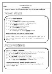 Present tenses : simple , continuous and perfect