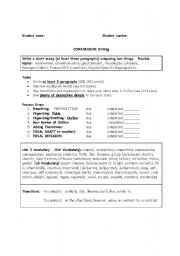 English Worksheet: Essay Writing: Compare and Contrast 