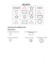 English worksheet: Shapes: follow the path