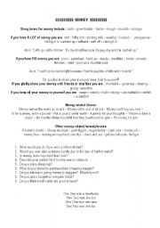 English Worksheet: Money - Oral discussion information and prompts