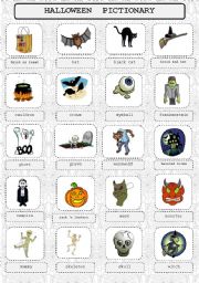 English Worksheet: HALLOWEEN PICTIONARY