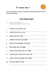 English worksheet: At the farmers market