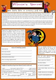 English Worksheet: Winnie Witch - Halloween reading