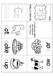 English Worksheet: Letter (Cc) Mini Book