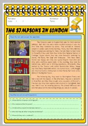 THE SIMPSONS IN LONDON. ACTIVITIES WITH KEY