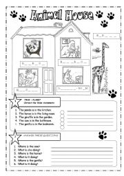 English Worksheet: HOUSE   -	 B&W