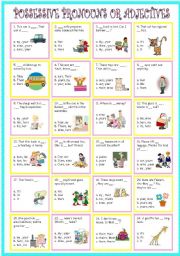 English Worksheet: Possessive pronouns or Possessive adjectives