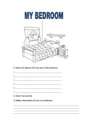 English Worksheet: My bedroom