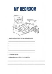 English worksheet: My bedroom