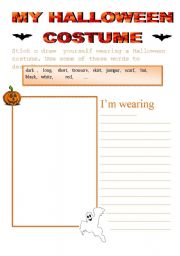 English Worksheet: halloween costume