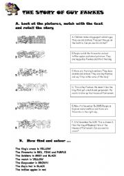 English Worksheet: Bonfire Night: The Story of Guy Fawkes