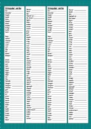 English Worksheet: Irregular verbs