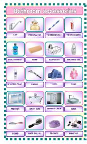 English Worksheet: bathroom accessories 