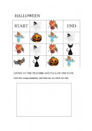 English worksheet: Halloween: follow the path