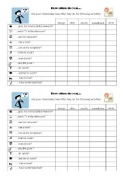 English Worksheet: Adverbs of frequency - Find someone who