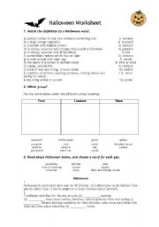 Halloween worksheet