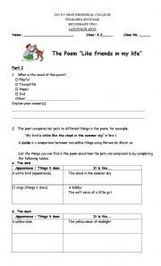 English worksheet: Similes