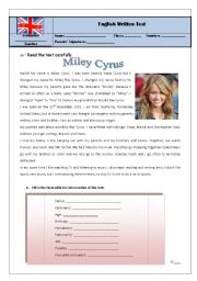 test 7th grade miley/hobbies