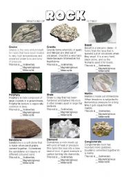 English Worksheet: ROCKS