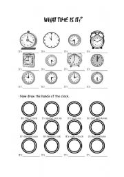 English Worksheet: WHAT TIME IS IT?