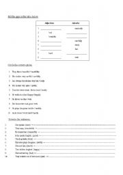 English worksheet: Adverbs of manner