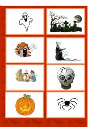 English Worksheet: Halloween Memory game - Set 1