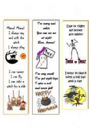 English Worksheet: Halloween Bookmarks 3