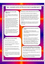 English Worksheet: TPR, Games and communicative activities for young children (part1)