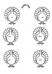 English Worksheet: Turkey Talk