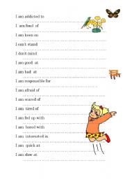 English Worksheet: adjectives with prepositions