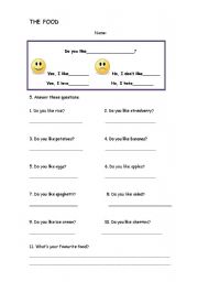 English Worksheet: Do you like___________?