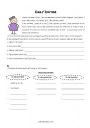 English Worksheet: Daily Routine