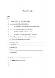 English worksheet: test 