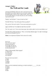 English worksheet: The Wolf and the Lamb