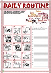 English Worksheet: Daily routine