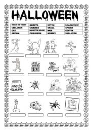 English Worksheet: HALLOWEEN  -  WRITING