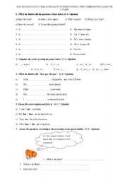 English worksheet: 6.th grades