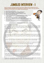 English Worksheet: Interview with Rowan Atkinson