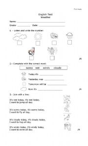 English Worksheet: Weather test