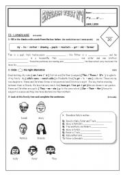 English Worksheet: 7th form mid term test 1