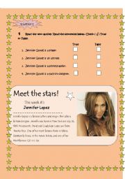 English worksheet: Meet the stars!!! J LO