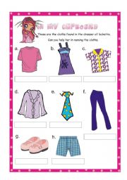 English worksheet: Cloths