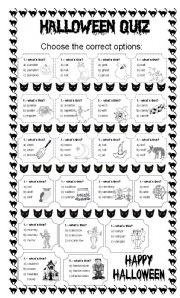 English Worksheet: HALLOWEEN QUIZ