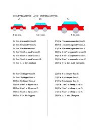 English Worksheet: Comparatives - Superlatives.