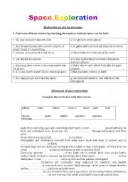 English Worksheet: Space Exploration