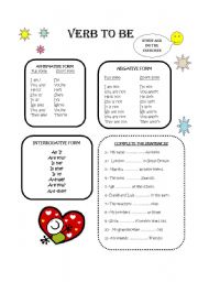 English Worksheet: PRESENT SIMPLE- VERB TO BE