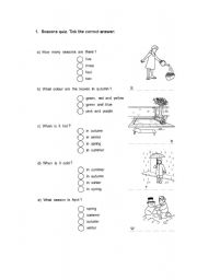 English Worksheet: Seasons quiz